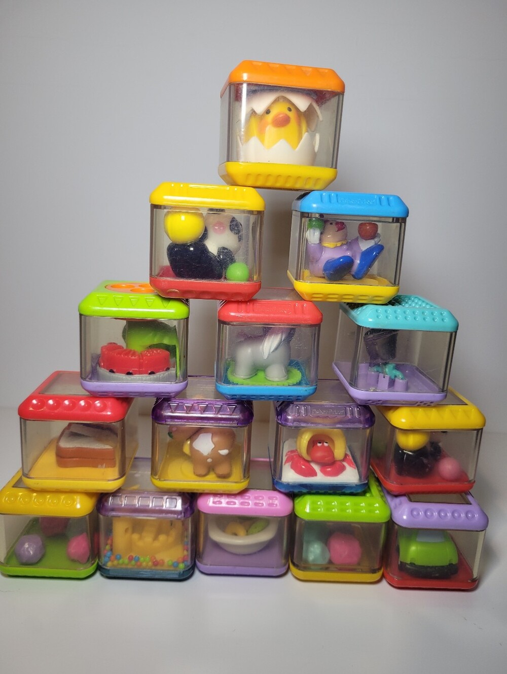Fisher Price Peek A Boo Blocks Vintage Lot Of 15